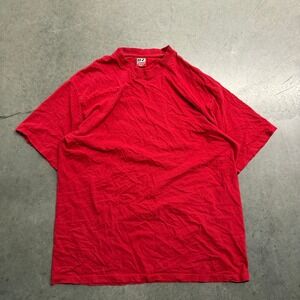Dream USA Mens 3XL Red Heavy Cotton Short Sleeve Crew Neck T-Shirt Solid Tee